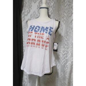 2KUHL Junior’s “Home of the brave” Envelope Back Workout Tee, White